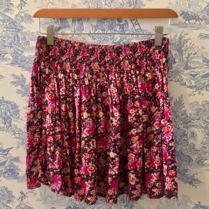 Express Floral Mini Skirt Size Medium